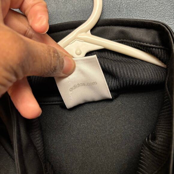 Vintage Adidas Soccer Jacket Mock Neck 3 Stripes Track Mens Large Performance - Picture 6 of 11